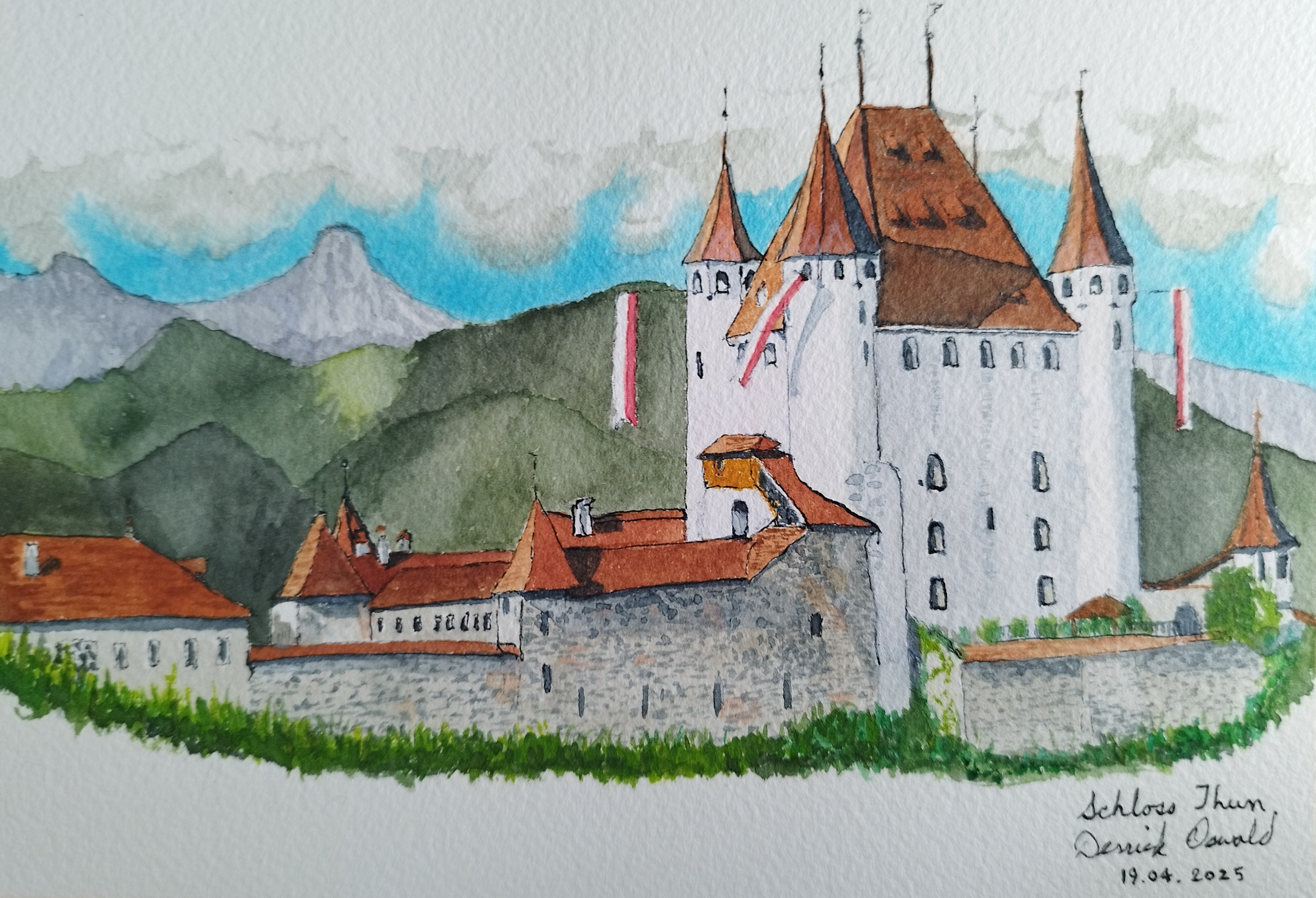 watercolour of Schloss Thun