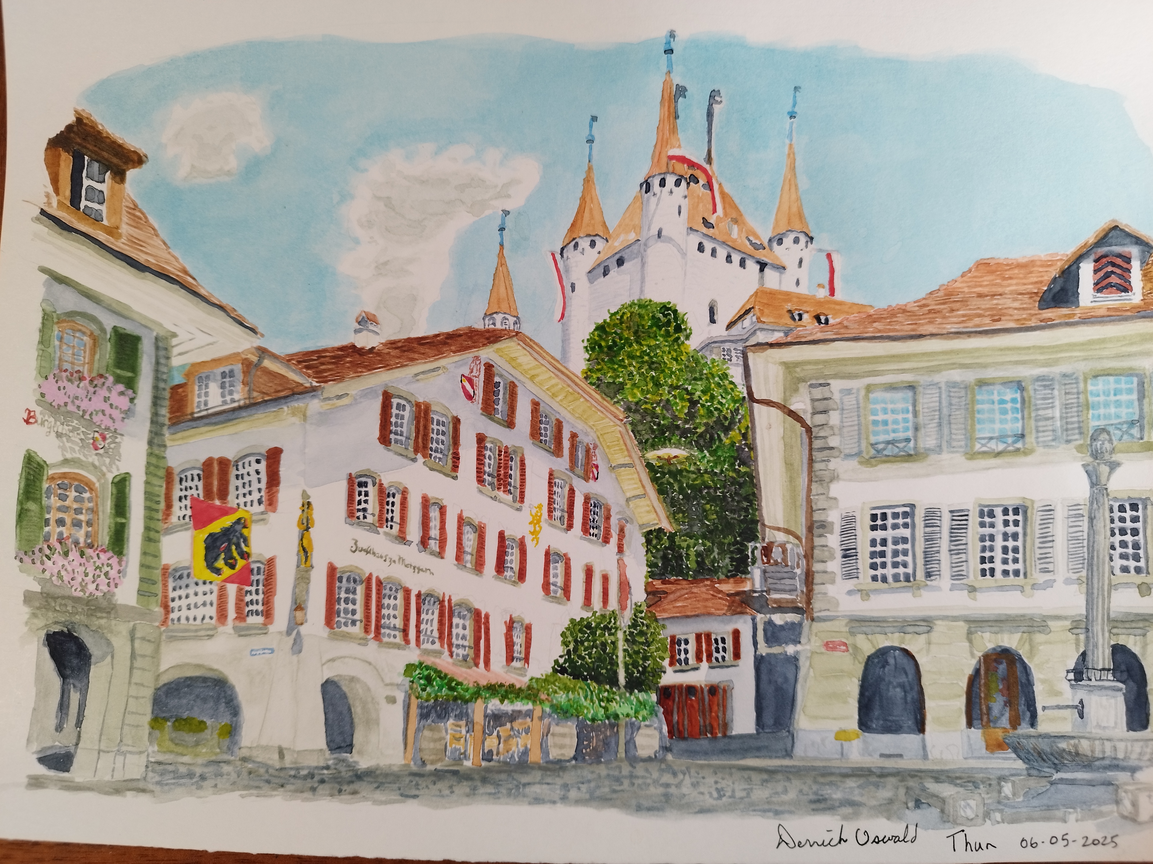 watercolour of Thun
